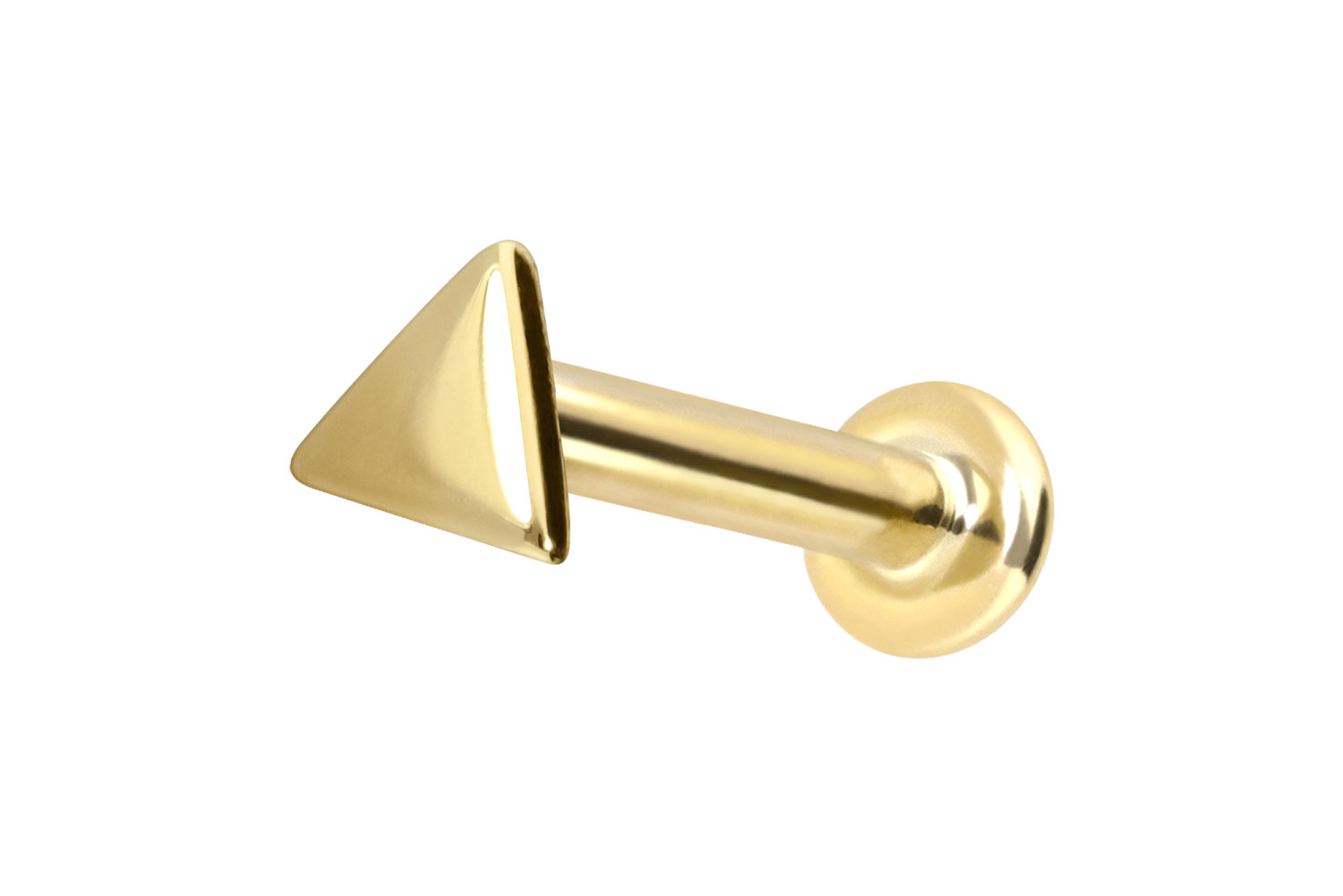 14 Karat Gold Labret mit Push Fit DREIECK